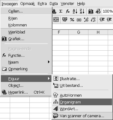 Organigrammen-functie in Excel